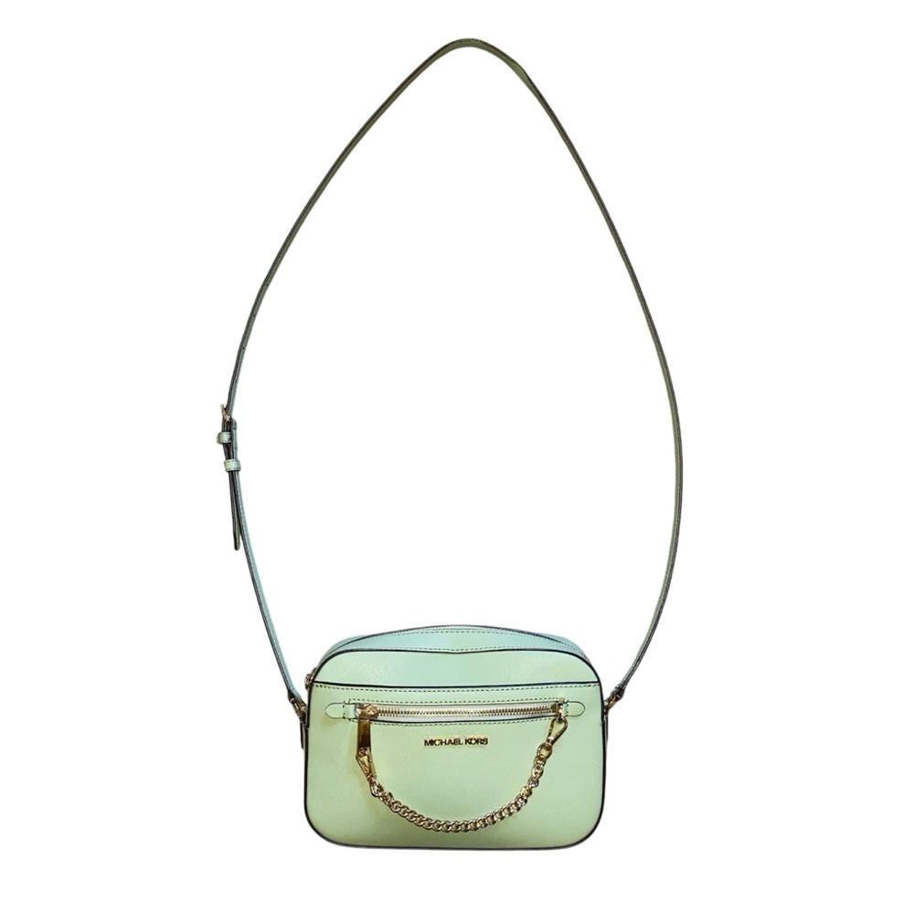Michael Kors Jet Set Large Saffiano Leather Crossbody Bag in Sage - Picture 2 of 10